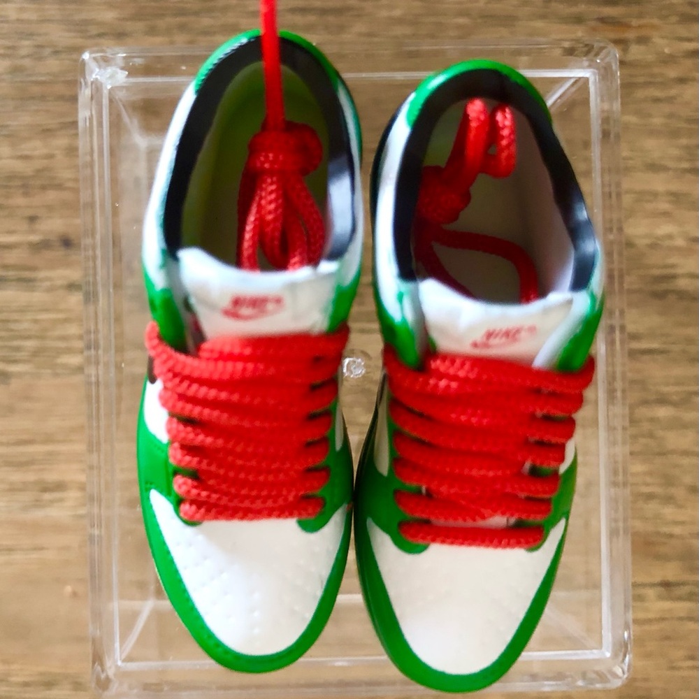 Green Mini Sneakers Shoes Miniature Collectible - Picture 5 of 6